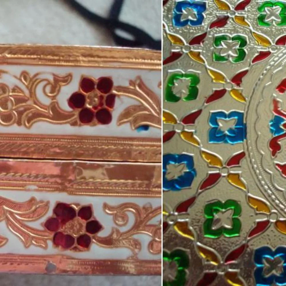 NEW HANDCRAFTED GOLD/SILVER WOOD JEWELRY BOX